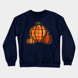 Warm Plaid Pumpkin Crewneck Sweatshirt